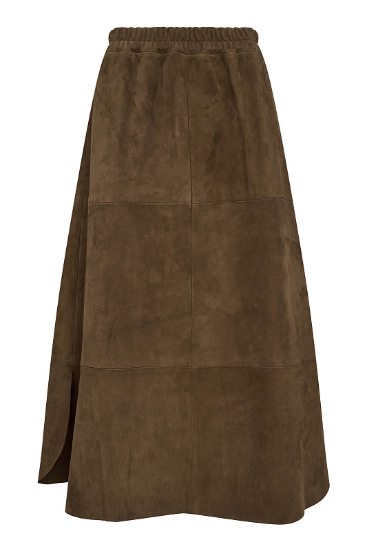 Юбка из натуральной кожи Цвет Коричневый