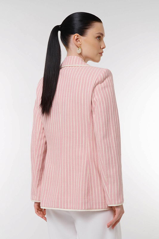 Приталенный жакет в полоску Цвет Розовый Изображение 2