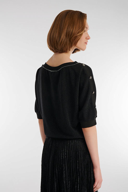 Джемпер с люрексом Цвет Черный Изображение 2