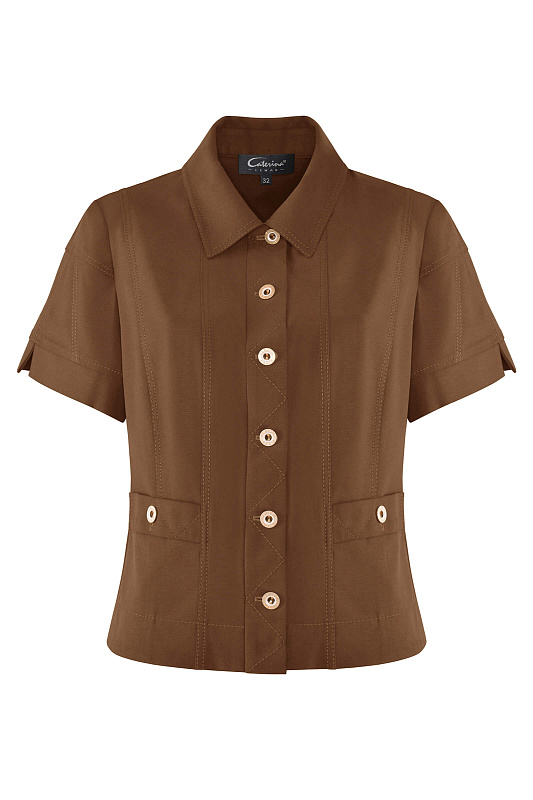 Жакет приталенного кроя Цвет Коричневый