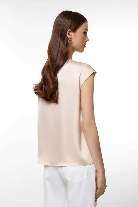Топ из поливискозы Цвет Бежевый Изображение 2