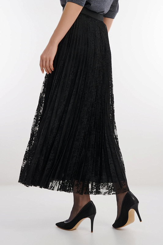 Плиссированная юбка Цвет Черный Изображение 2