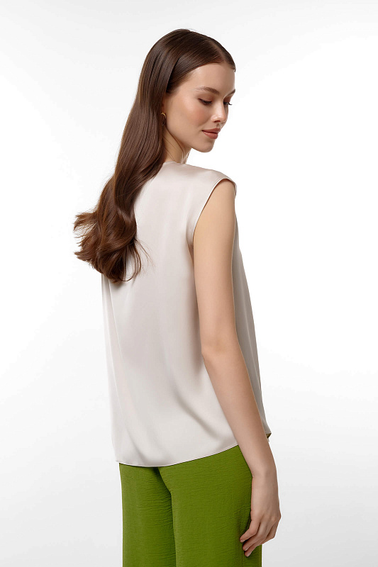 Топ с коротким рукавом Цвет Бежевый Изображение 2