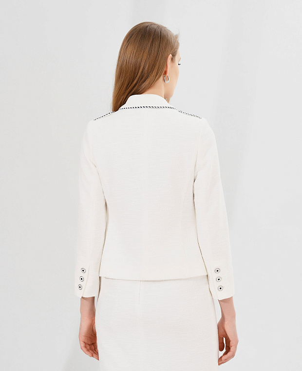 Приталенный пиджак на пуговицах Цвет Белый Изображение 2