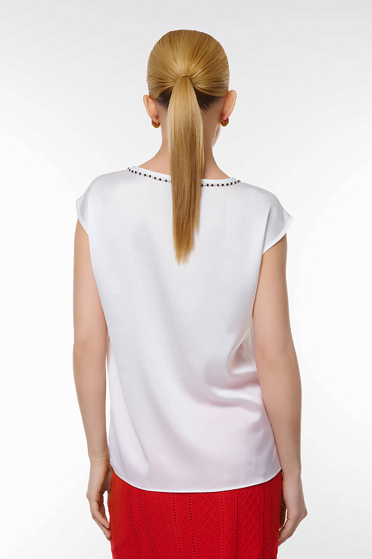 Топ с бисером Цвет Белый Изображение 2