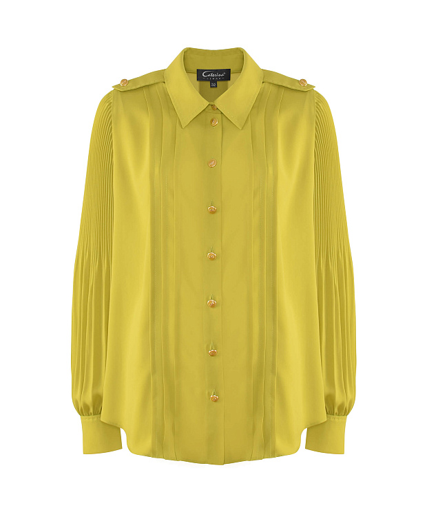 Свободная рубашка с плиссировкой Цвет Желтый