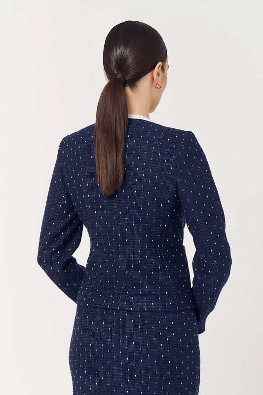 Жакет из твида Цвет Синий Изображение 2
