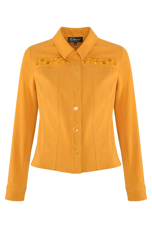 Укороченный жакет с вышивкой Цвет Желтый