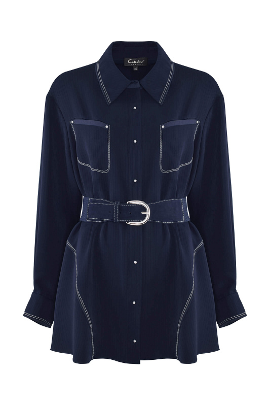 Рубашка с длинным рукавом Цвет Синий