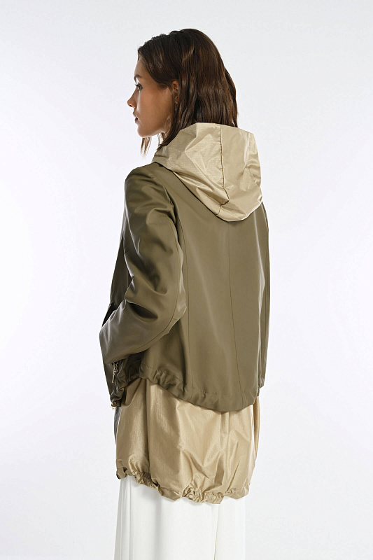 Удлиненная куртка с капюшоном Цвет Оливковый Изображение 2