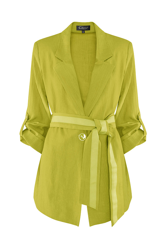 Жакет с поясом и рукавом 3/4 Цвет Оливковый