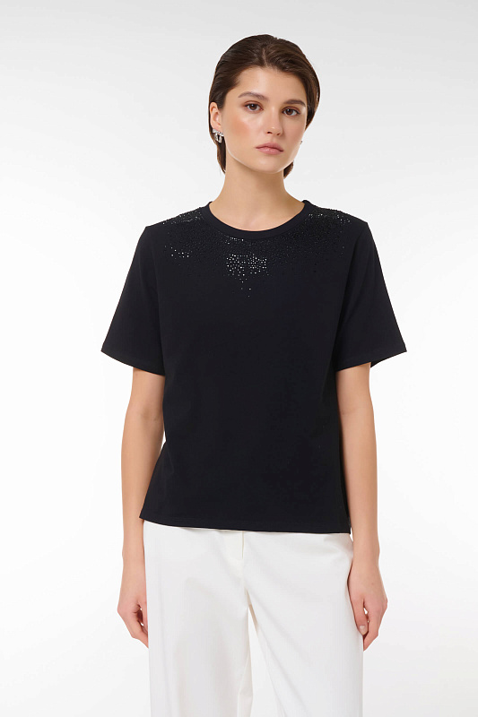 Джемпер со стразами Цвет Черный