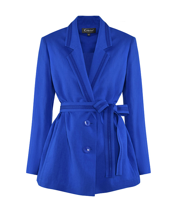 Легкий пиджак с поясом Цвет Синий