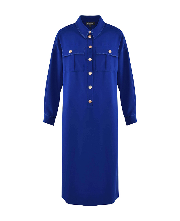 Платье с боковыми разрезами Цвет Синий