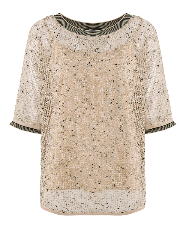 Блузка с перфорацией Цвет Бежевый