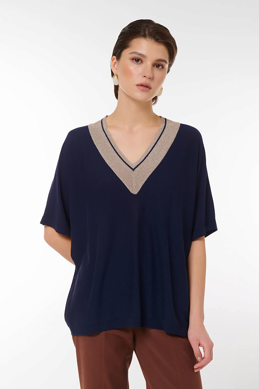 Джемпер с люрексом Цвет Синий