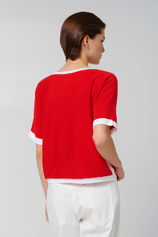 Джемпер с люрексом Цвет Красный Изображение 2