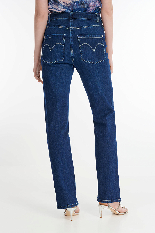 Прямые джинсы со съемным декором Цвет Синий Изображение 2