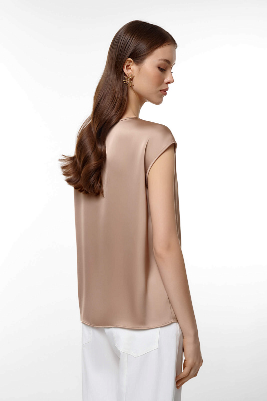 Топ из поливискозы Цвет Бежевый Изображение 2