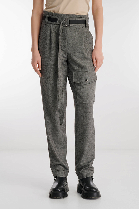 Брюки карго из поливискозы Цвет Серый