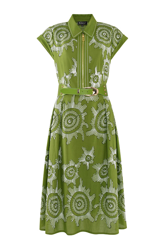 Платье миди с абстрактным принтом Цвет Мультиколор