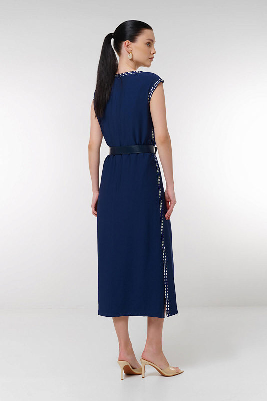 Платье с окантовкой Цвет Синий Изображение 2