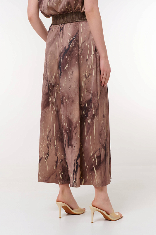 Широкие брюки из фактурной ткани Цвет Коричневый Изображение 2
