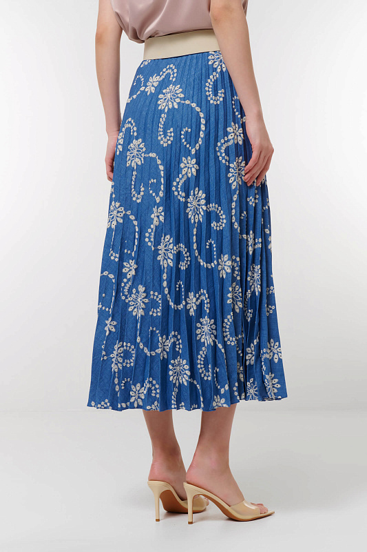 Юбка с цветочной вышивкой Цвет Синий Изображение 2