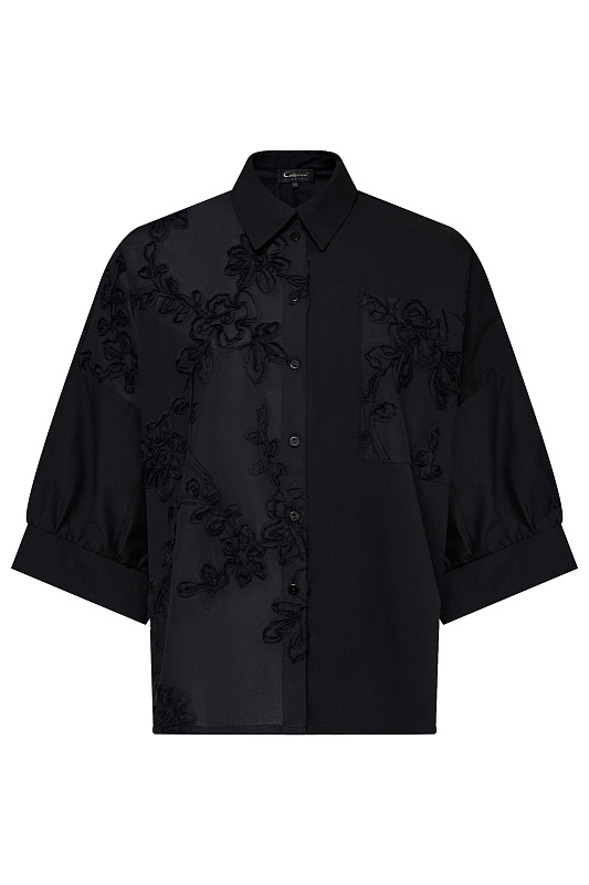 Белая блузка с нагрудным карманом Цвет Мультиколор