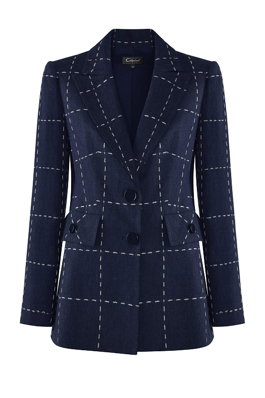 Пиджак с принтом в виде строчки Цвет Синий