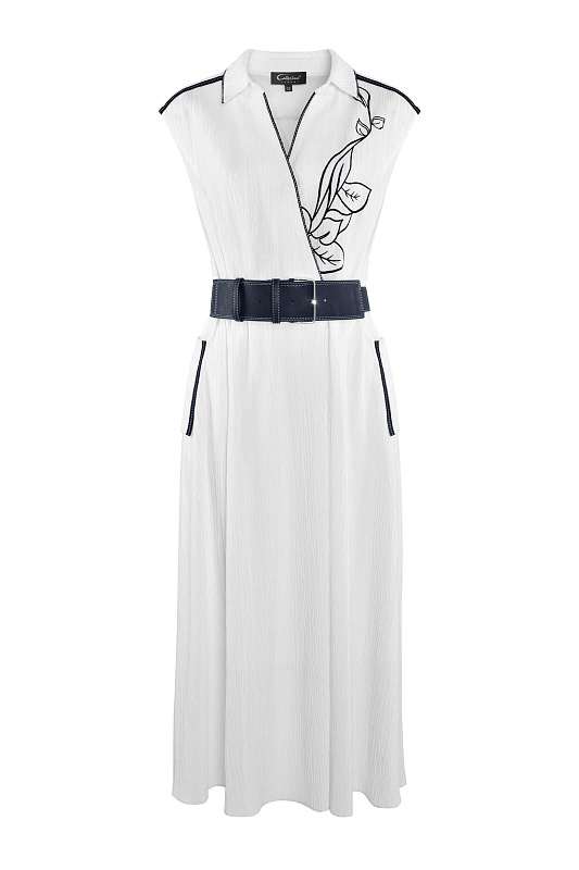 Платье из муслина с вышивкой Цвет Белый