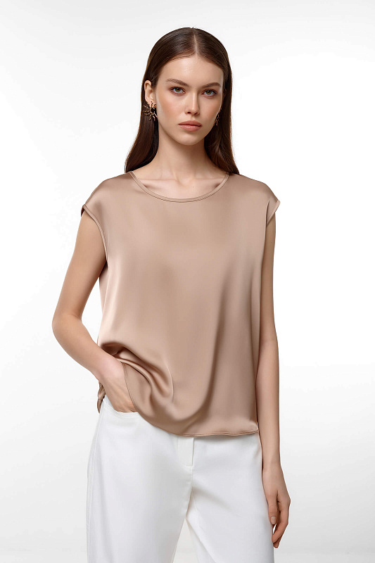 Топ из поливискозы Цвет Бежевый