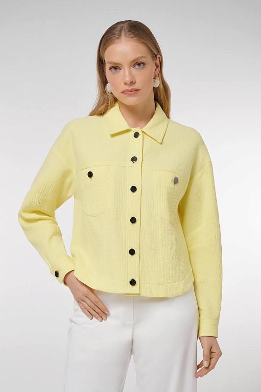 Укороченный жакет на пуговицах Цвет Желтый