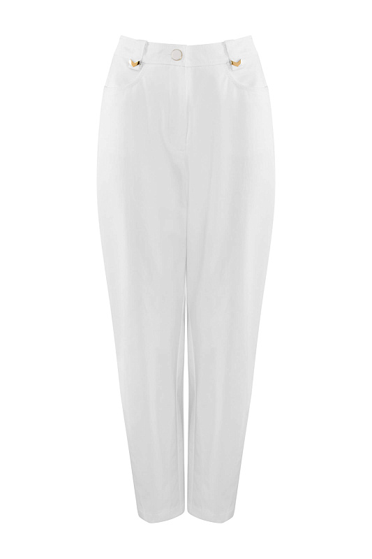 Укороченные брюки-багги Цвет Кремовый