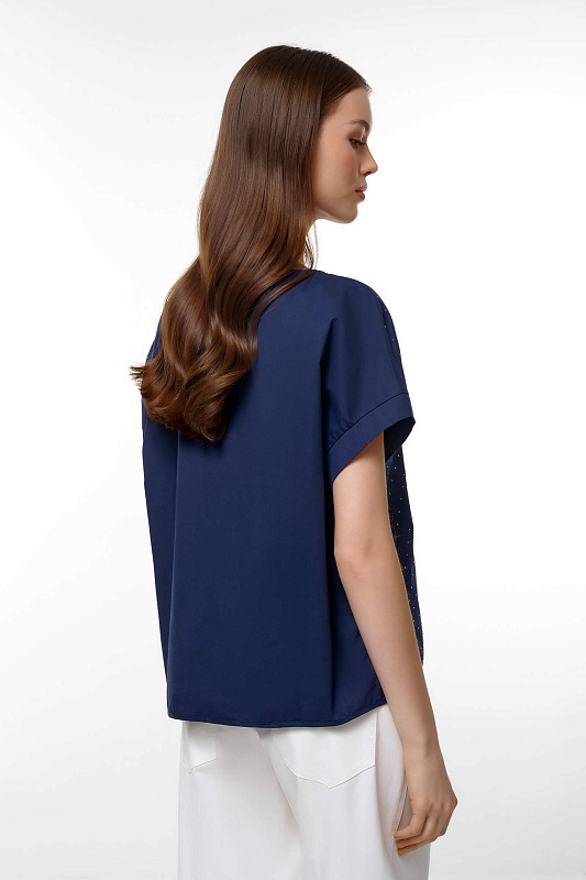 Блузка с коротким рукавом Цвет Синий Изображение 2
