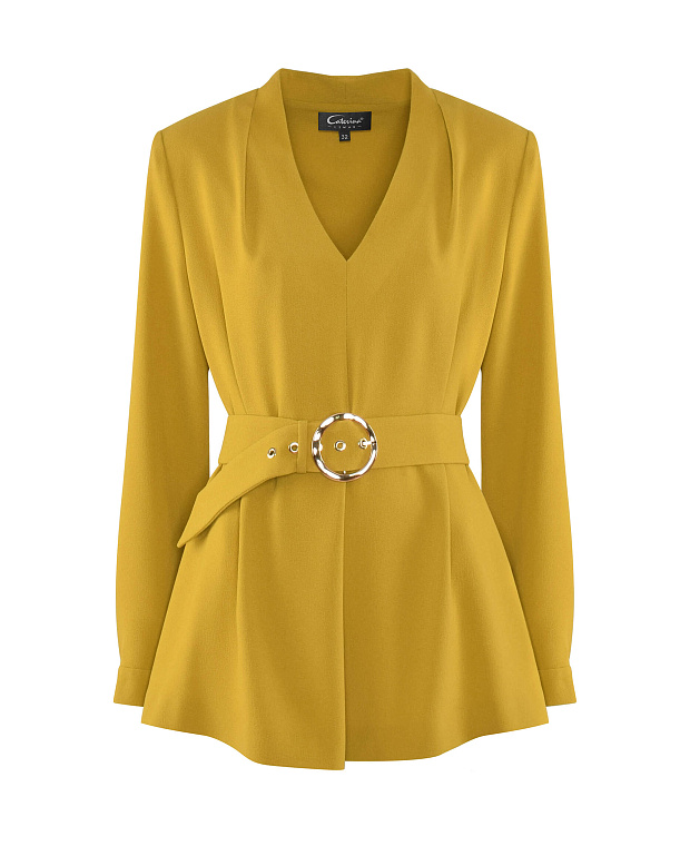 Блузка с V-образным вырезом Цвет Желтый