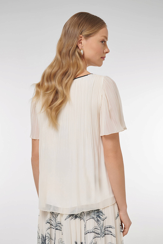 Блузка с поясом Цвет Кремовый Изображение 2