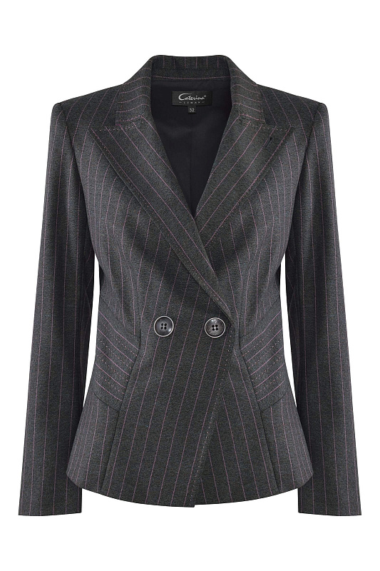 Двубортный пиджак в полоску Цвет Серый