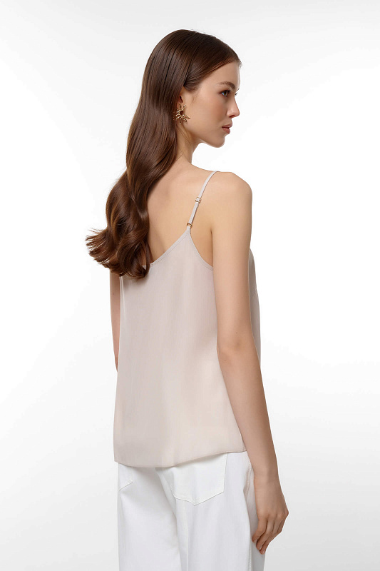 Топ из поливискозы Цвет Бежевый Изображение 2