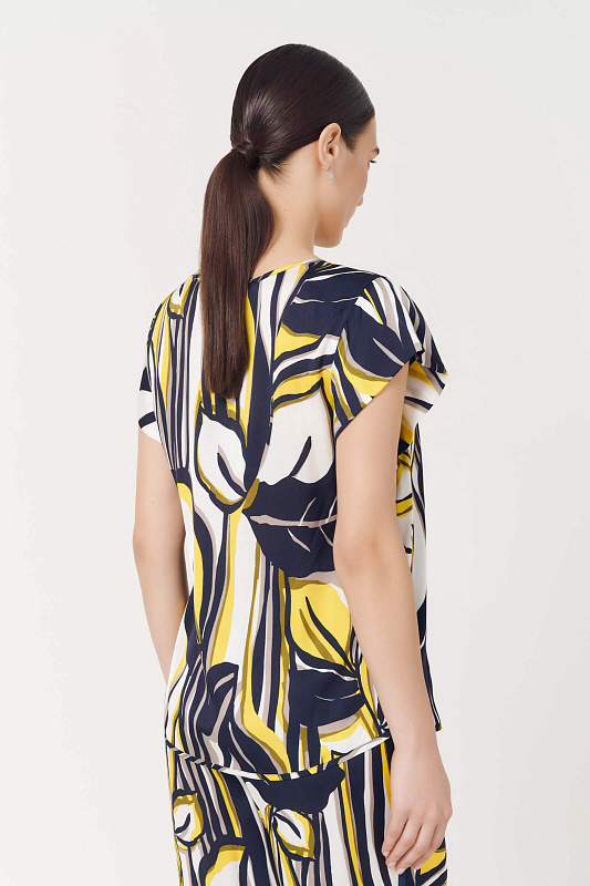 Топ из вискозы с абстрактным принтом Цвет Мультиколор Изображение 2