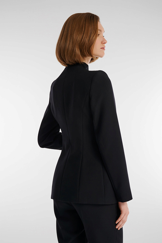 Приталенный жакет из смесовой вискозы Цвет Черный Изображение 2