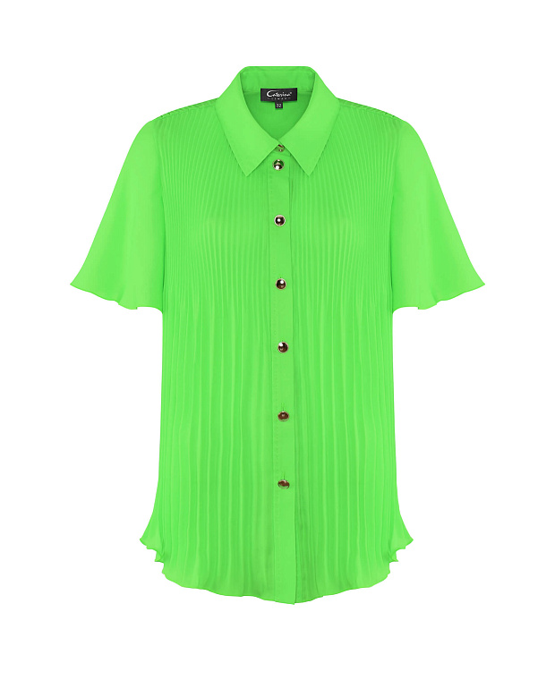 Рубашка свободного кроя с плиссировкой Цвет Зеленый