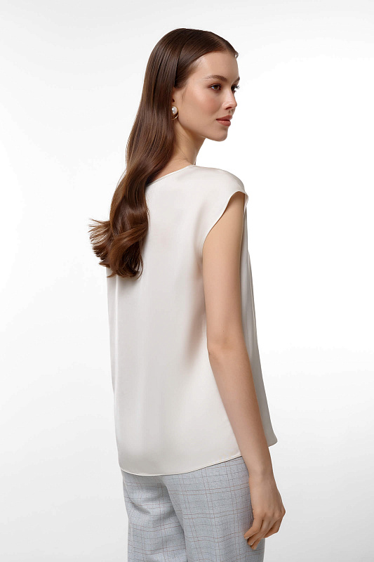 Топ из поливискозы Цвет Бежевый Изображение 2