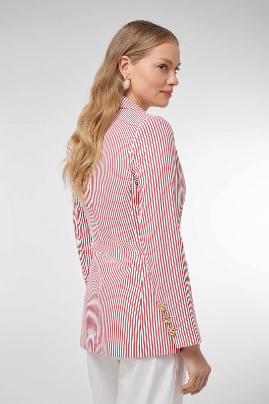 Жакет в полоску с брошью Цвет Мультиколор Изображение 2