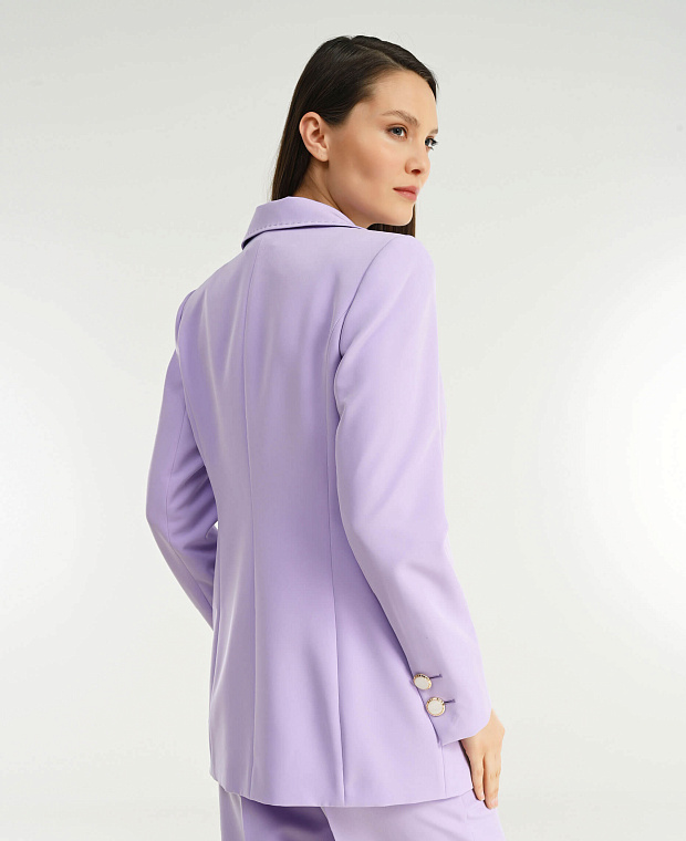Однобортный пиджак с карманами Цвет Фиолетовый Изображение 2