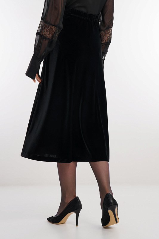 Бархатная юбка Цвет Черный Изображение 2