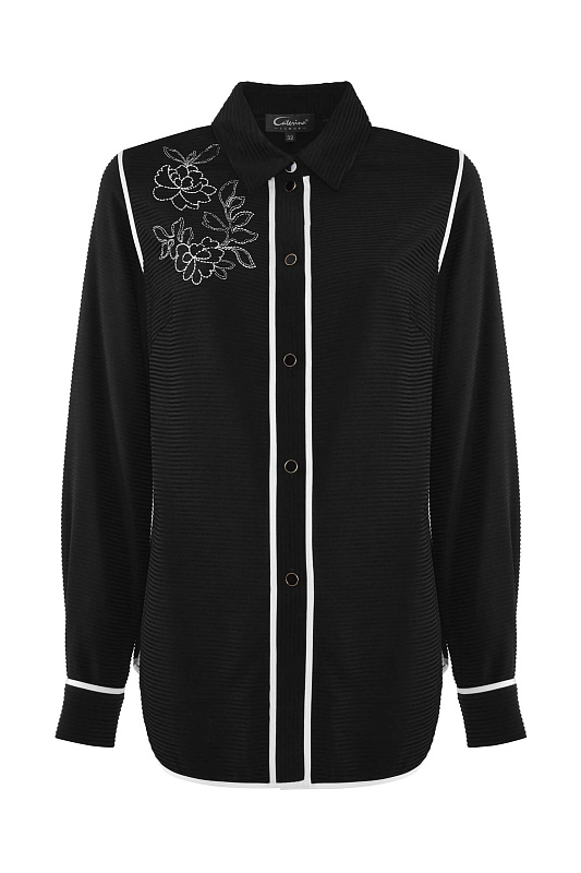 Рубашка с вышивкой Цвет Черный