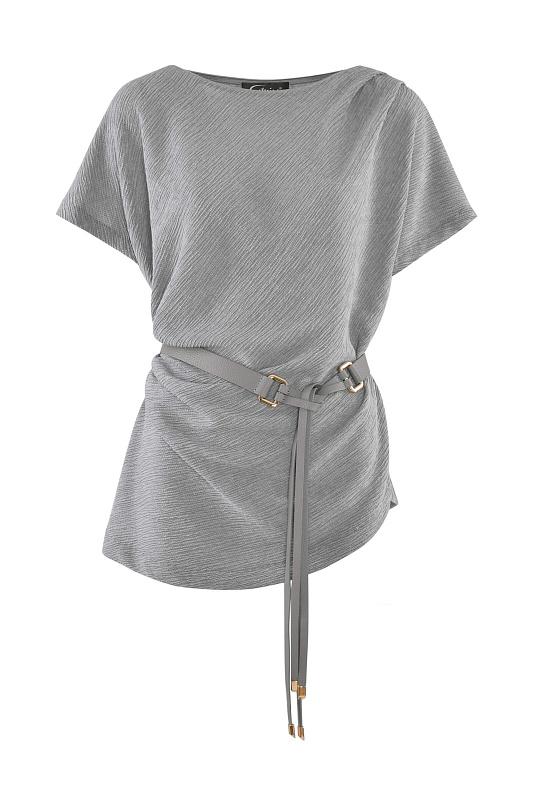 Блузка с драпировкой Цвет Серый