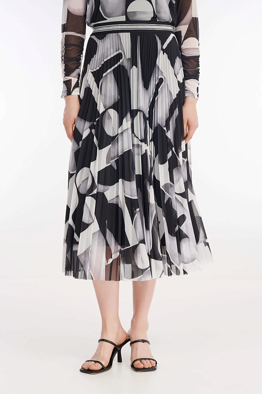 Плиссированная юбка с абстрактным принтом Цвет Мультиколор