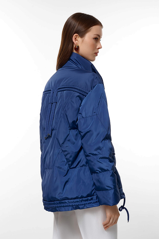 Стеганная куртка на кулиске Цвет Синий Изображение 2